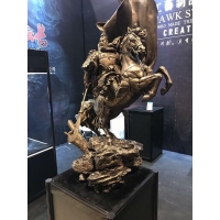 GuanGong on Horse (plated copper)