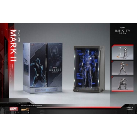 ZhongDong Toys - IRON MAN Mark II Action Figures Bundle set (with hall of armor blue light version and holograph panel)  