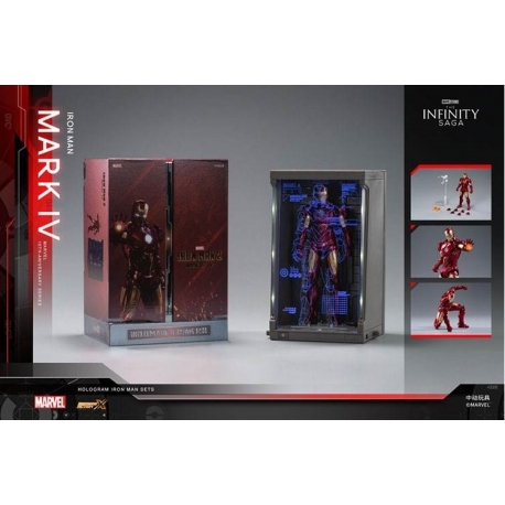 ZhongDong Toys - IRON MAN Mark IV Action Figures Bundle set (with hall of armor blue light version and holograph panel) 